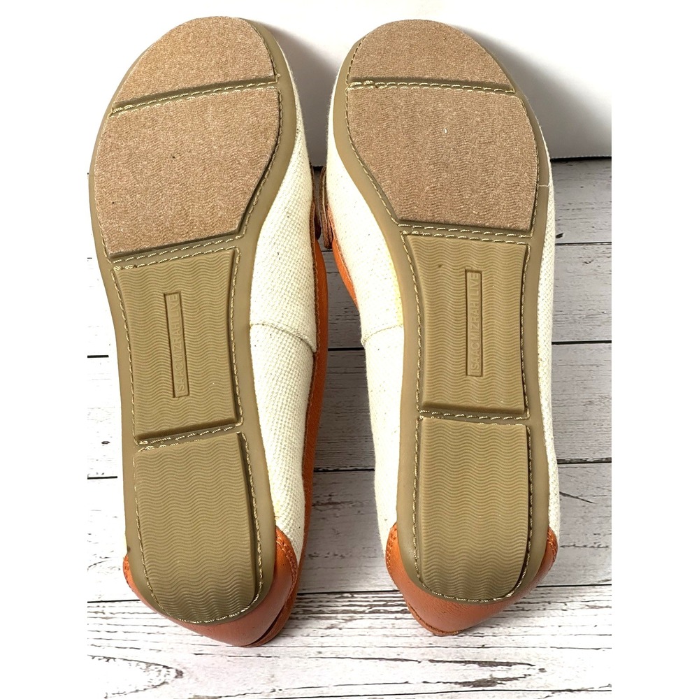 Isaac Mizrahi Live! women's loafers  Orange Trim With Canvas Size 8.5M‎ - Picture 12 of 16
